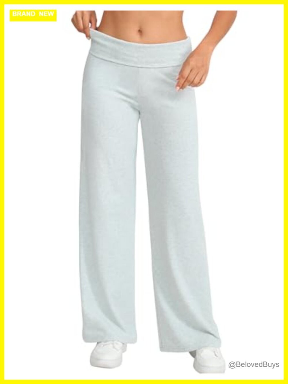 Wide Leg Fold Over Low Rise Yoga Sweatpants Lounge Workout Pants